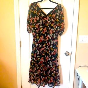 Ann Taylor black floral dress